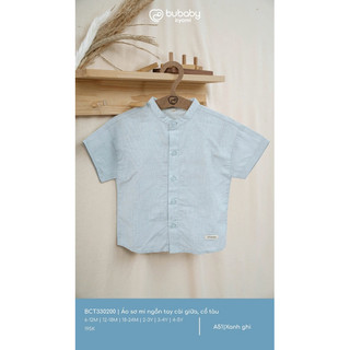 BCT330300 Áo sơ mi ngắn tay cài giữa, cổ tàu
