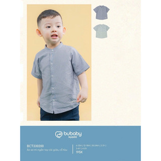BCT330300 Áo sơ mi ngắn tay cài giữa, cổ tàu