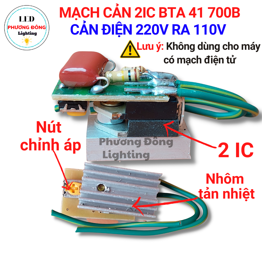 Mạch cản 2IC và 3IC - BTA 41-700B Cản điện 220V ra 110V - 3000W Loại Tốt