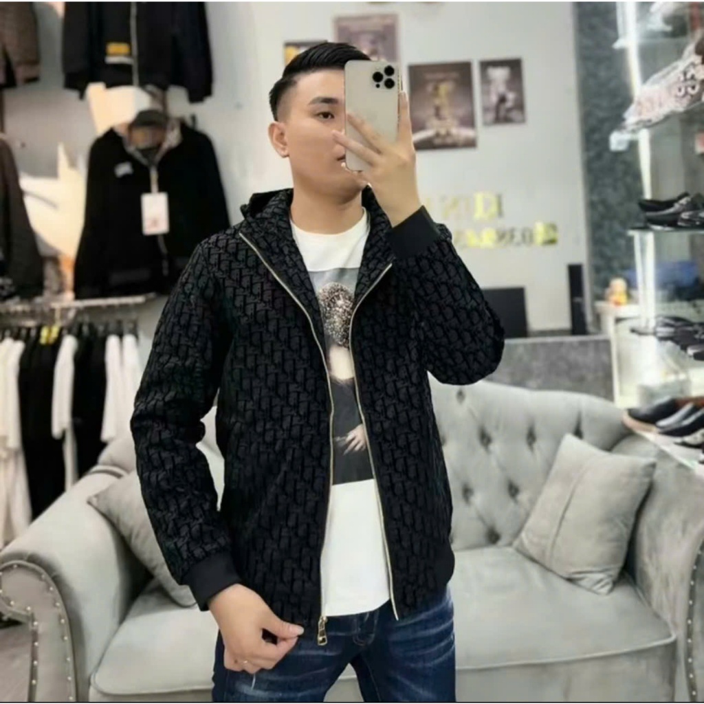 Áo Khoác Bomber Do.ir Họa Tiết Vân Nhung Dập Nổi Hàng QC Siêu Cấp