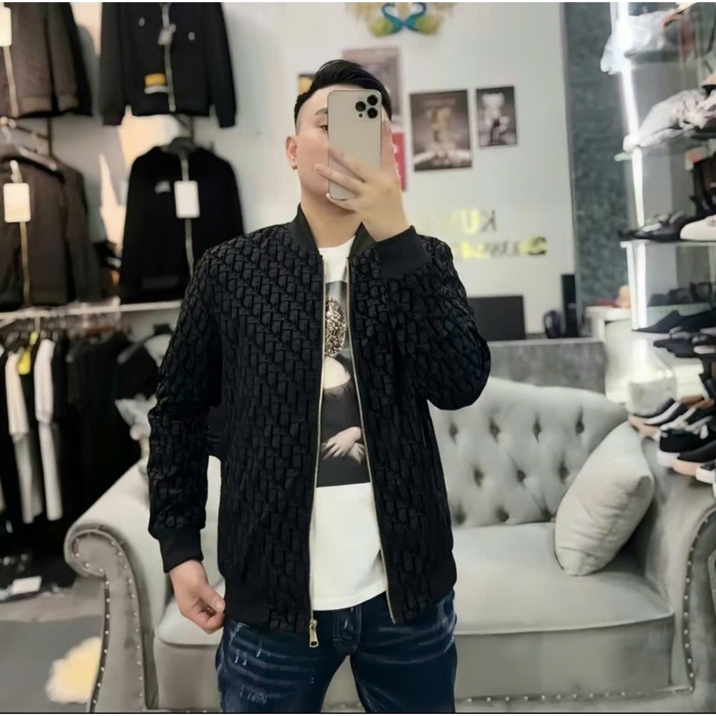 Áo Khoác Bomber Do.ir Họa Tiết Vân Nhung Dập Nổi Hàng QC Siêu Cấp