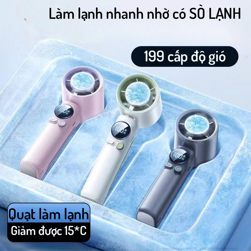Quạt cầm tay SONGNGAN S026 làm mát như điều hòa, quạt mini cầm tay turbo siêu mát