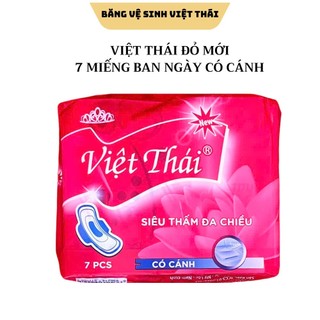 Combo 10 gói băng vệ sinh giá rẻ có cánh VIỆT THÁI Đỏ New7 miếng / gói