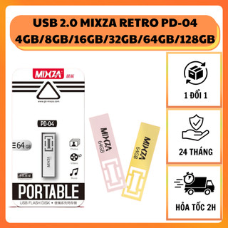 USB 2.0 MIXZA Retro PD-04 BH - 4GB/8GB/16GB/32GB/64GB/128GB - Vỏ Kim Loại Chống Nước