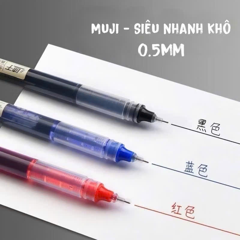 HỘP 12 Bút bi nước khô nhanh Deli 0,5mm luyện viết chữ trung