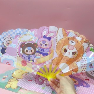 Quạt nhựa gấp cầm tay hình Baby Three, Quạt mini có thể gấp gọn tiện lợi
