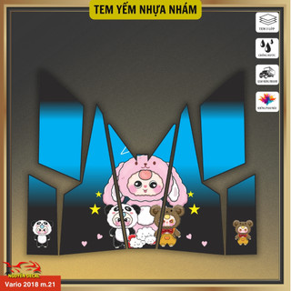 Tem yếm nhựa nhám xe Vario đời 2018-2019-2020-2021 (125/150 cc) thiết kế decal 3 lớp