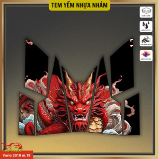 Tem yếm nhựa nhám xe Vario đời 2018-2019-2020-2021 (125/150 cc) thiết kế decal 3 lớp
