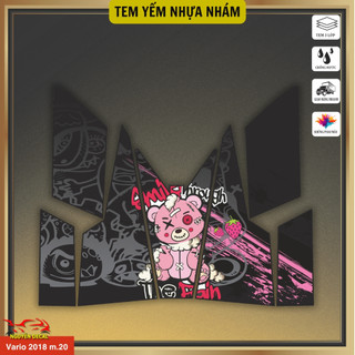Tem yếm nhựa nhám xe Vario đời 2018-2019-2020-2021 (125/150 cc) thiết kế decal 3 lớp