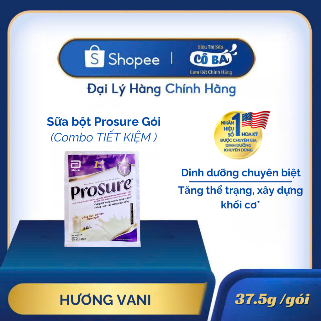 THÙNG 70 GÓI Sữa Bột Prosure, Hương Vani, Bổ Sung Dinh Dưỡng cho Người ...