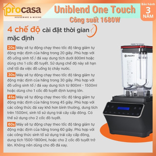 [Cảm ứng] Máy xay sinh tố công nghiệp Uniblend One Touch - 1680W - Sử dụng cho quán và nhà hàng