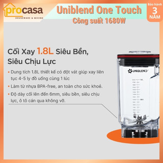 [Cảm ứng] Máy xay sinh tố công nghiệp Uniblend One Touch - 1680W - Sử dụng cho quán và nhà hàng