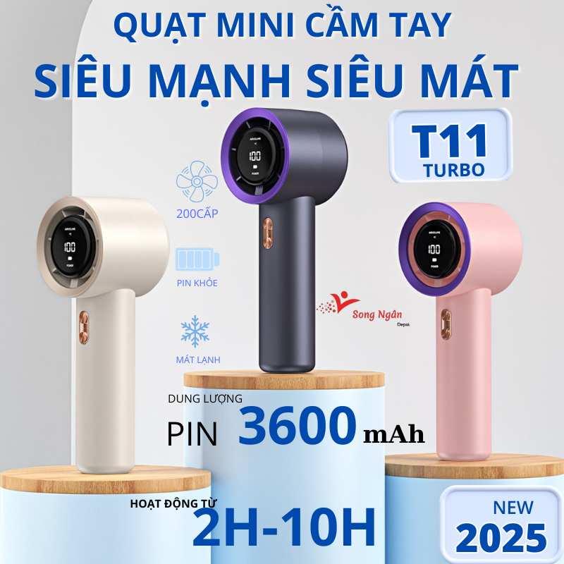 Quạt cầm tay turbo mini tích điện tốc độ gió mạnh không ồn Quạt mini cầm tay quạt phản lực cầm tay