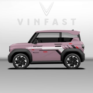 Tem dán xe VF3 - Decal dán xe VF3 MẪU TEM THỂ THAO CÁ TÍNH . 1 bộ dán 2 bên ( mẫu VF3 - 67 )