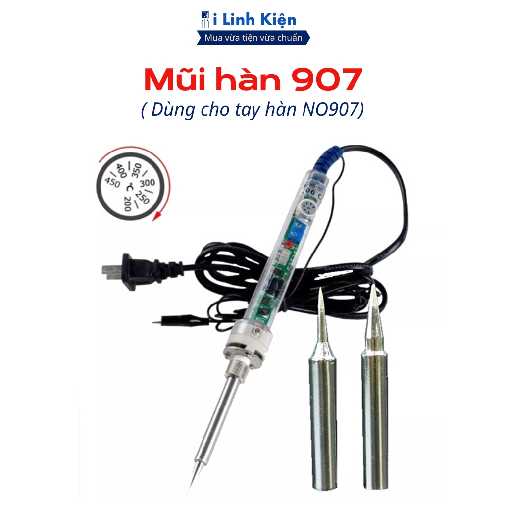 Đầu mỏ hàn , mũi hàn 907 gia nhiệt nhanh bền bỉ dùng cho tay hàn NO907 chính hãng ILinhkien.