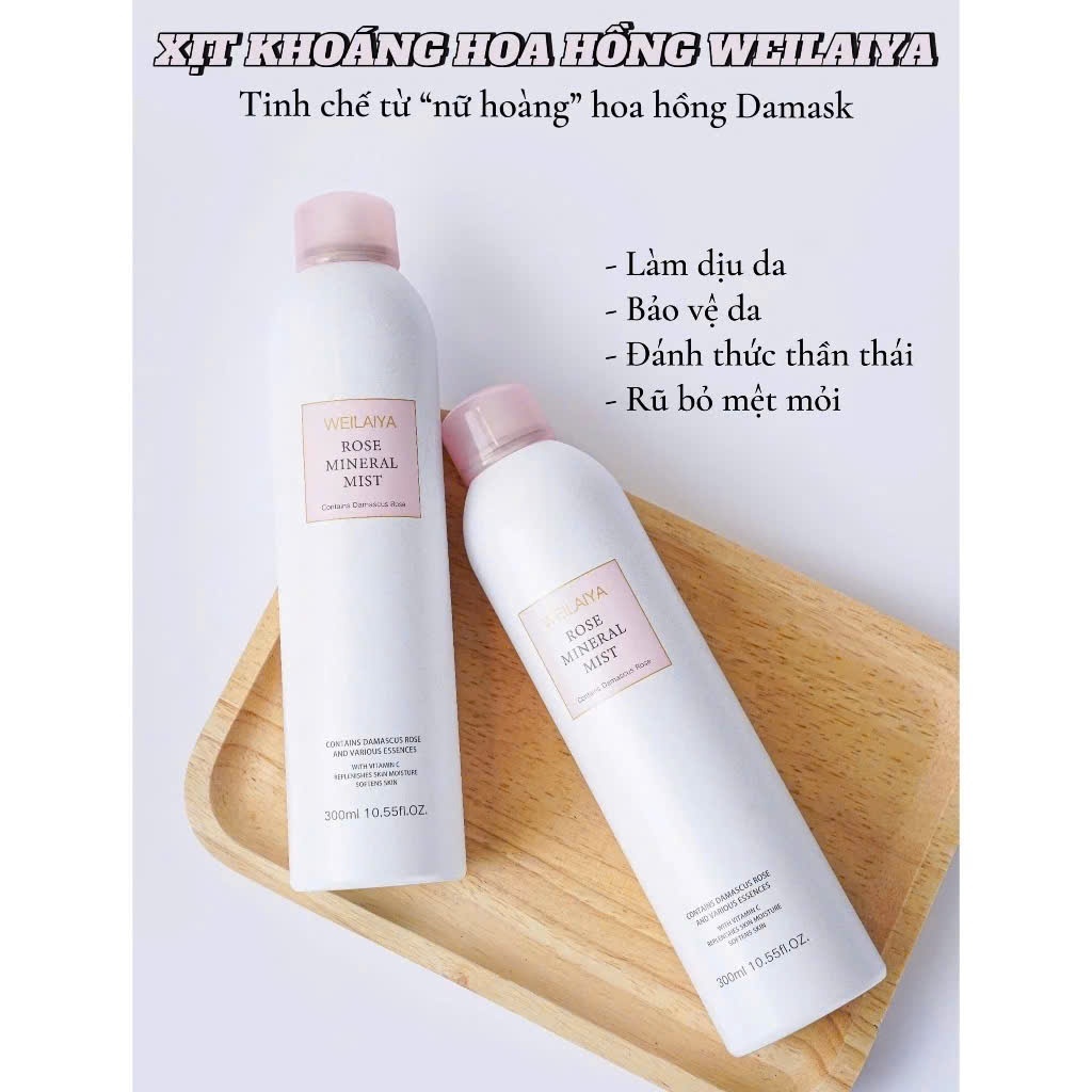 Ảnh Xịt khoáng hoa hồng Damask Weilaiya giúp cấp ẩm sâu làm dịu dưỡng da khỏe ngừa lão hóa cho da 3