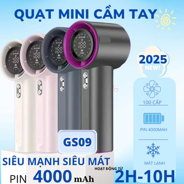 Quạt cầm tay turbo mini tích điện tốc độ gió mạnh không ồn Quạt mini cầm tay quạt phản lực cầm tay