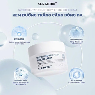 Kem Dưỡng Trắng Da Sur.Medic Super Glutathione 1000TM Enriched Cream 50g Duduhouse