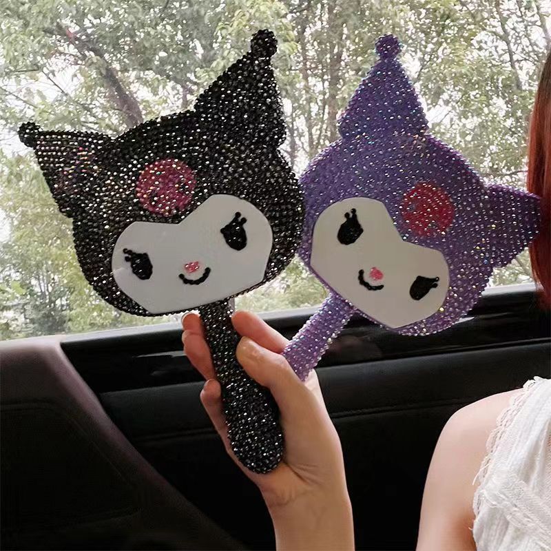 Diy Gương Trang Điểm Gương Mèo Kitty Handmade Kim Cương Đầy Đủ Combo ( Gương + Đá + Keo + Bộ Đính)