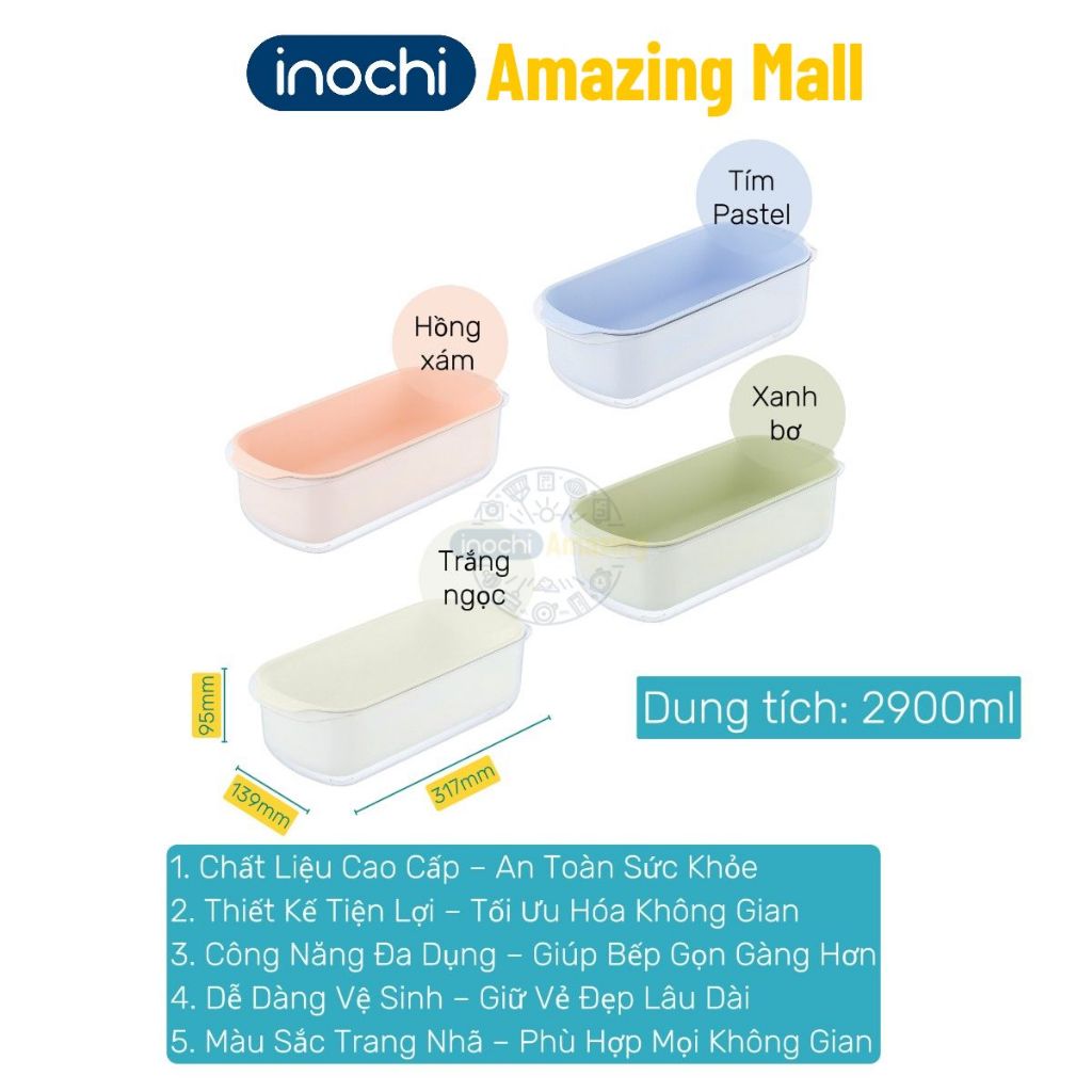 [MỚI VỀ] Bộ thau rổ chữ nhật Yoko Inochi nhỏ gọn, xinh xắn, siêu tiện dụng