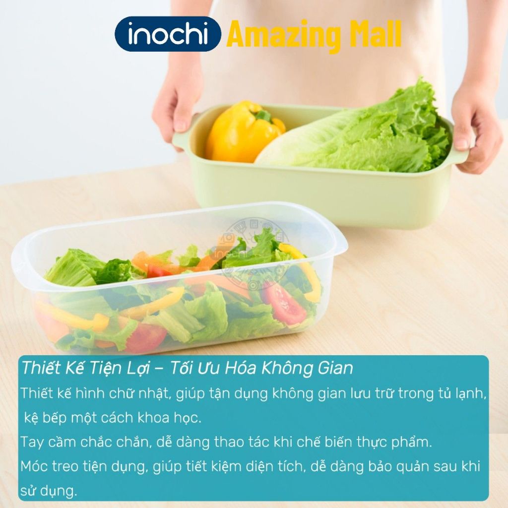 [MỚI VỀ] Bộ thau rổ chữ nhật Yoko Inochi nhỏ gọn, xinh xắn, siêu tiện dụng