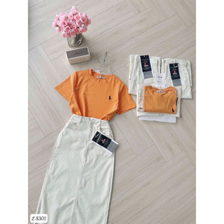 Set áo cam thêu mix chân váy