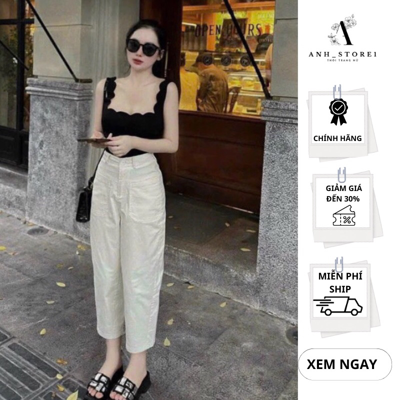 QUẦN KAKI DÁNG BAGGY (chất kaki giãn mềm tay loại 1) cạp khoá lưng cao túi zip hot trend