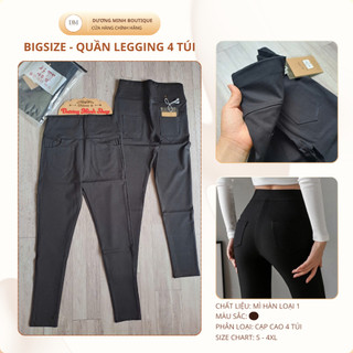Big size - Quần legging dài 4 túi, cạp cao – Co giãn 4 chiều, ôm dáng, che khuyết điểm, thoải mái vận động