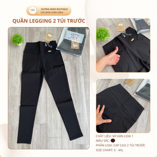 Big size - Quần legging dài 2 túi trước, cạp cao – Co giãn 4 chiều, ôm dáng, che khuyết điểm, thoải mái vận động