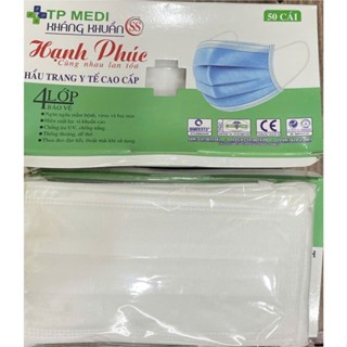 Khẩu trang y tế 4 lớp kháng khuẩn ( hộp 50 cái).Khẩu trang 4 lớp màu Trắng,Xanh, Xám chống bụi ,siêu mịn