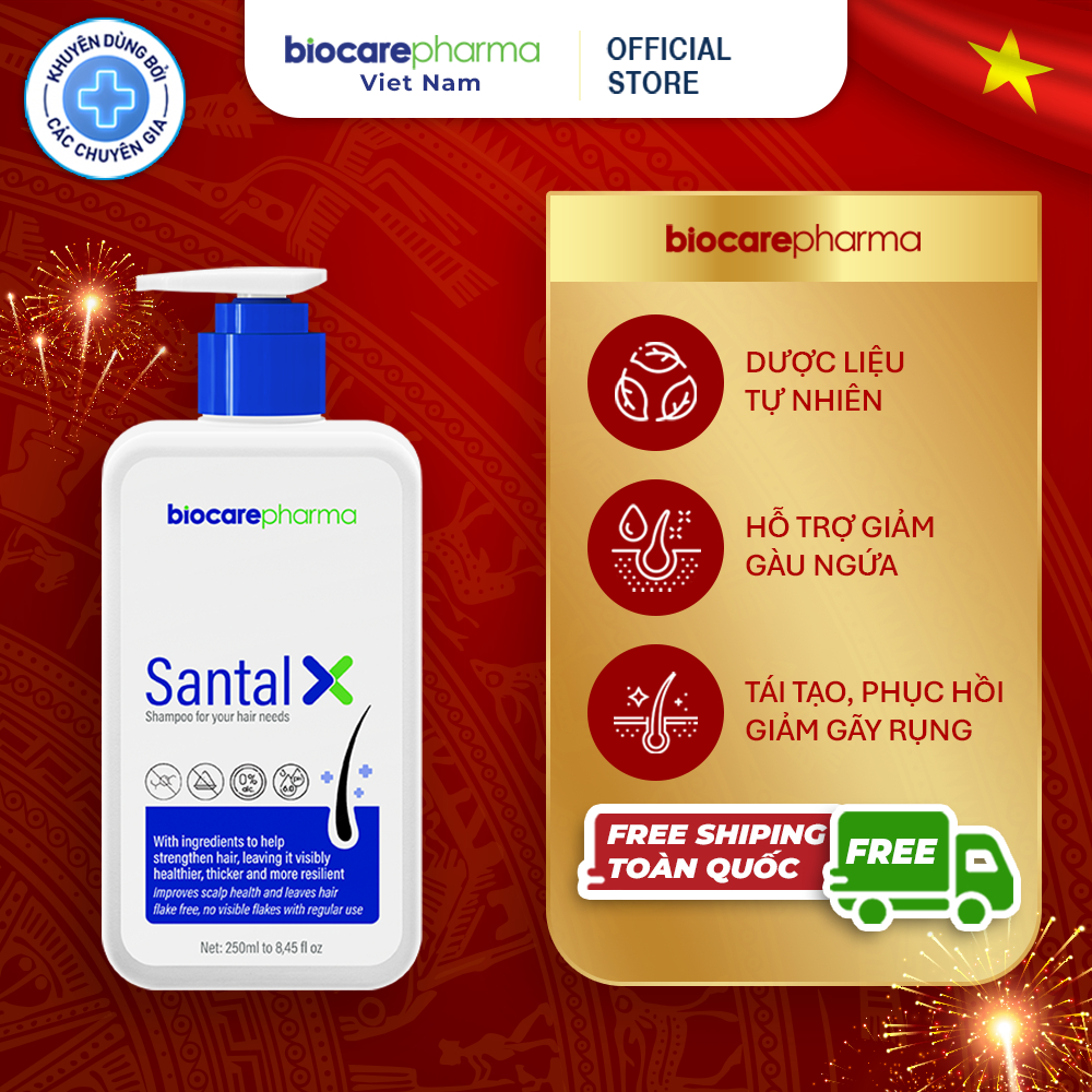 Ảnh Dầu gội sạch gàu cho da đầu gàu nấm ngứa SANTAL X Biocarepharma 250ml. 2