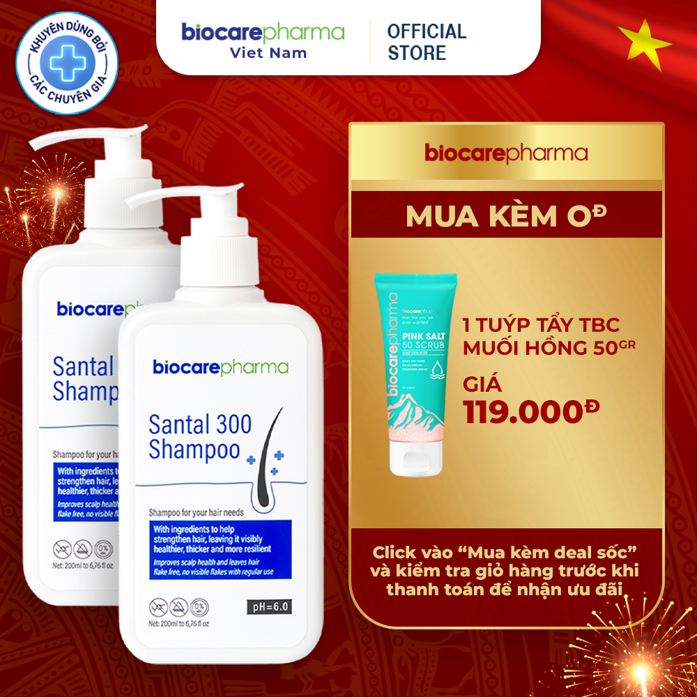 Ảnh Dầu Gội Dược liệu BIO CARE PHARMA giảm gàu , nấm ngứa da đầu Santal 300 Shampoo 200ml 1