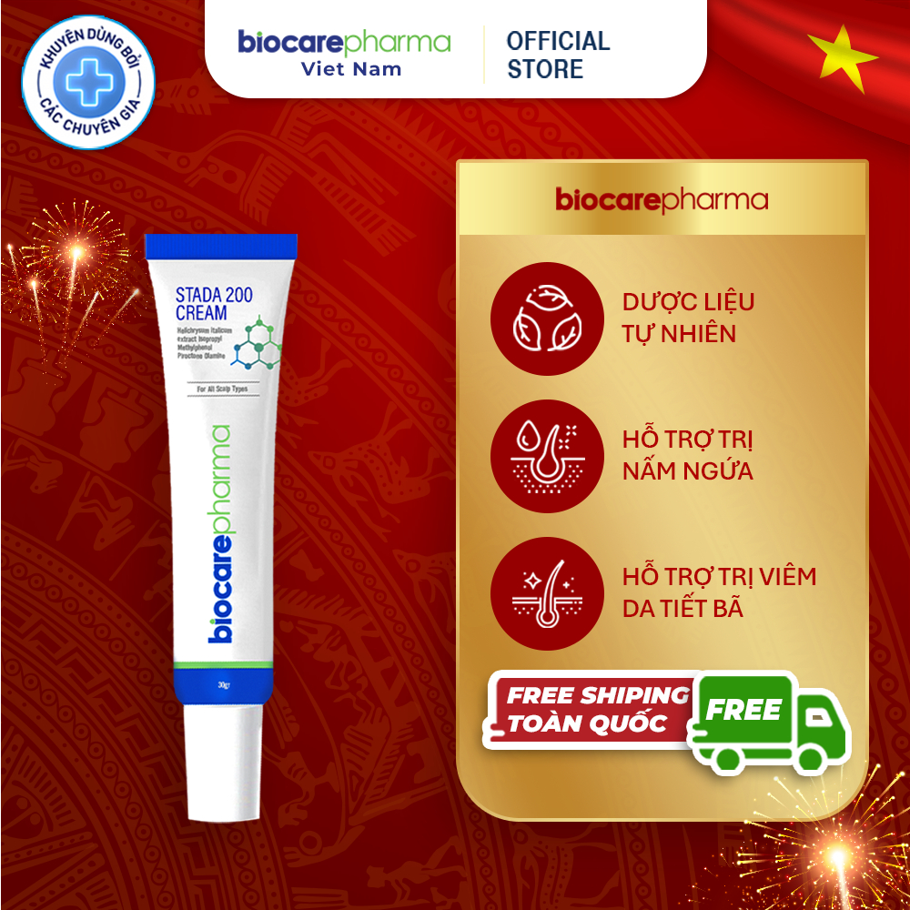 Ảnh Kem hỗ trợ loại bỏ nấm da đầu - bong tróc vảy trắng | Stada 200 cream | 30gr | Biocarepharma. 1