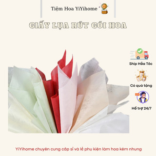 1 Xấp 40 Tờ Giấy Lụa Rút Gói Hoa (kích thước 30x30cm), Lót Bên Trong Bó Hoa Loại Đẹp Diy Handmade YiYihome