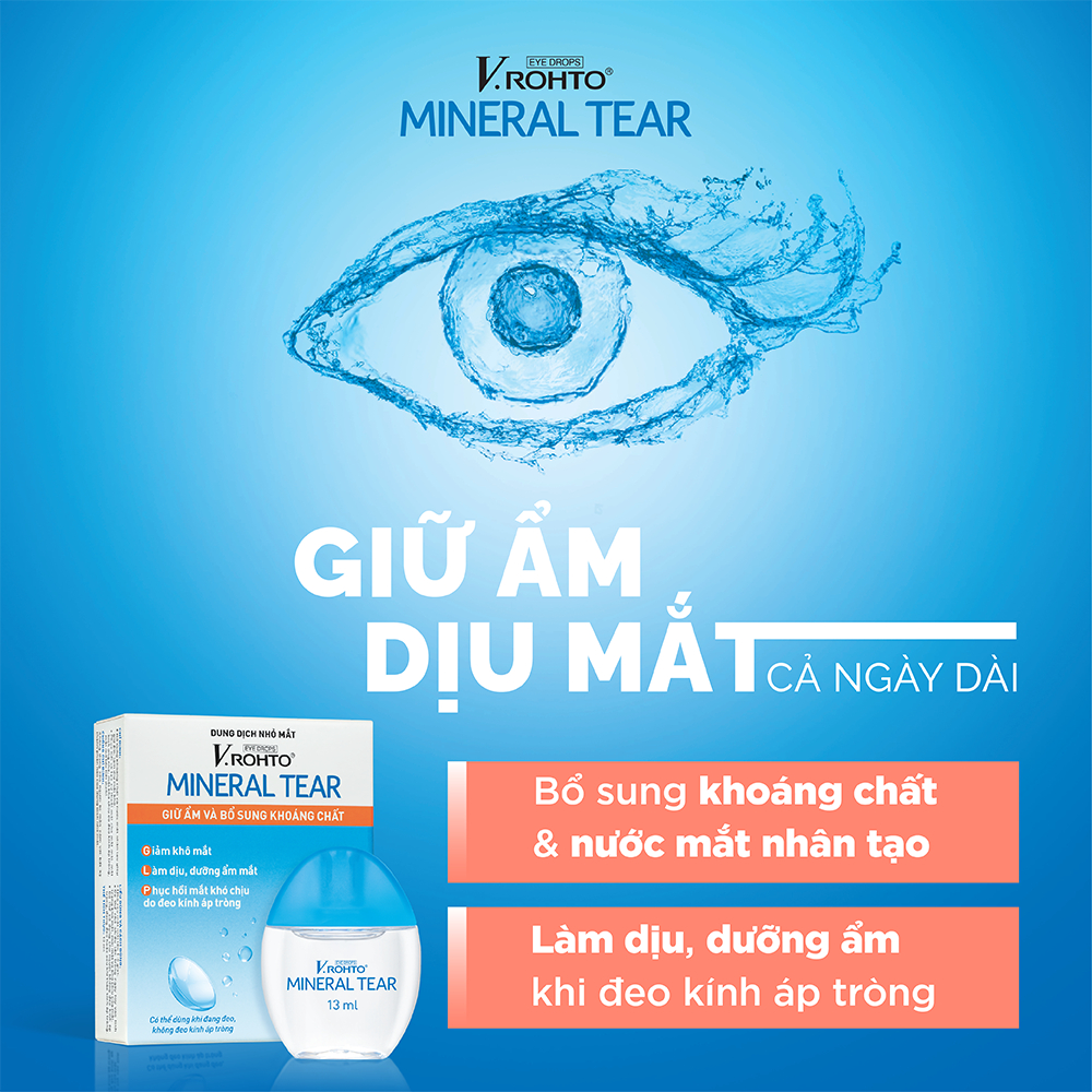 Ảnh Nước nhỏ mắt giữ ẩm & bổ sung khoáng chất V.Rohto Mineral Tear 13ml 2