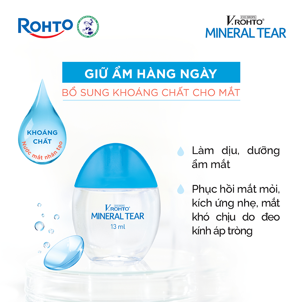 Ảnh Nước nhỏ mắt giữ ẩm & bổ sung khoáng chất V.Rohto Mineral Tear 13ml 4