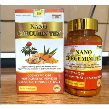 Nano Curcumin Tex giúp hỗ trợ điêu tri viêm loét dạ dày, tá tràng, trào ngược dạ dày thực quản chai