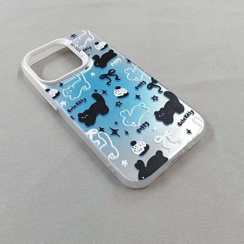 Ốp Lưng iPhone Mèo Đen & Thỏ Trắng Công Nghệ IMD| Tương Thích iPhone 16/15/14/13/12/11 Pro Max/XR/XS Max