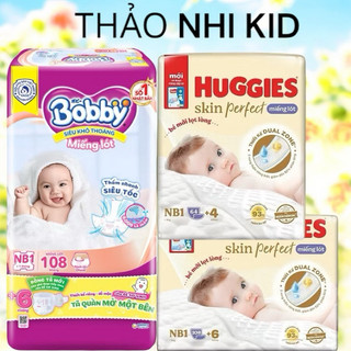Miếng lót sơ sinh Bobby Newborn 1-108 miếng (tặng thêm 6 miếng tã quần) giành cho mẹ dùng thay băng vệ sinh, lót huggies