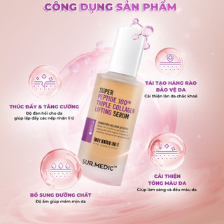 Tinh Chất Trẻ Hoá, Tái Tạo Da Sur.medic+ Super Peptide 100tm Collagen Lifting Serum 50ml Duduhouse