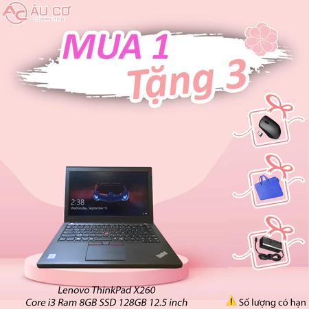 [Sale Sốc] Khuyến mãi Mua 1 TẶNG 3 Laptop Lenovo ThinkPad X260 - Core i3, Ram 8GB, SSD 128GB, 12.5 inch - Laptop Cũ Bảo