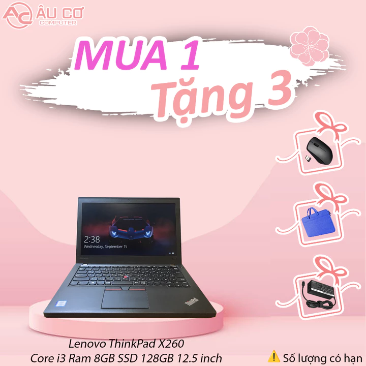 [Sale Sốc] Khuyến mãi Mua 1 TẶNG 3 Laptop Lenovo ThinkPad X260 - Core i3, Ram 8GB, SSD 128GB, 12.5 inch - Laptop Cũ Bảo