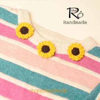 Ghim cài áo hoa hướng dương xinh xắn 3cm, 4cm |Pin, trâm cài balo, cặp, huy hiệu |Shop Rô Handmade