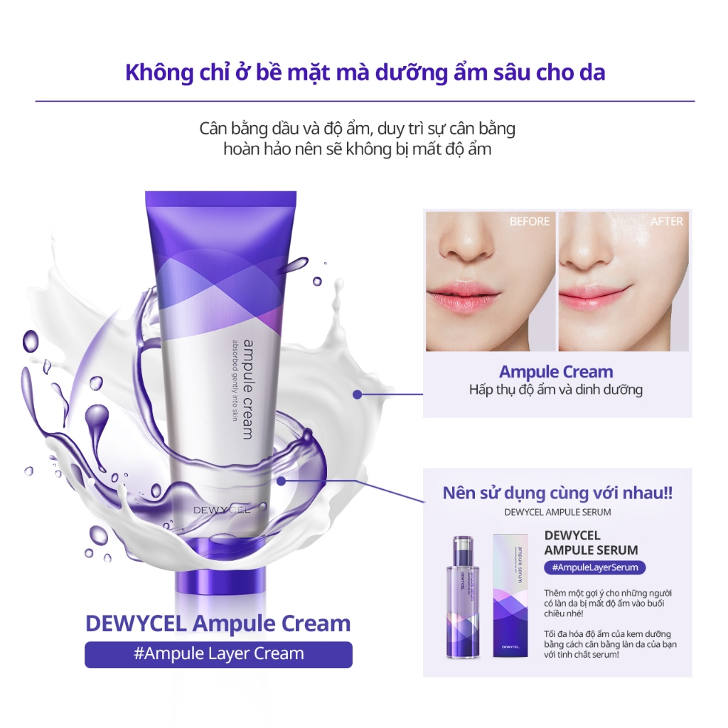Kem dưỡng ẩm thế hệ mới chuyên sâu Dewycel Ampule Cream 80ml
