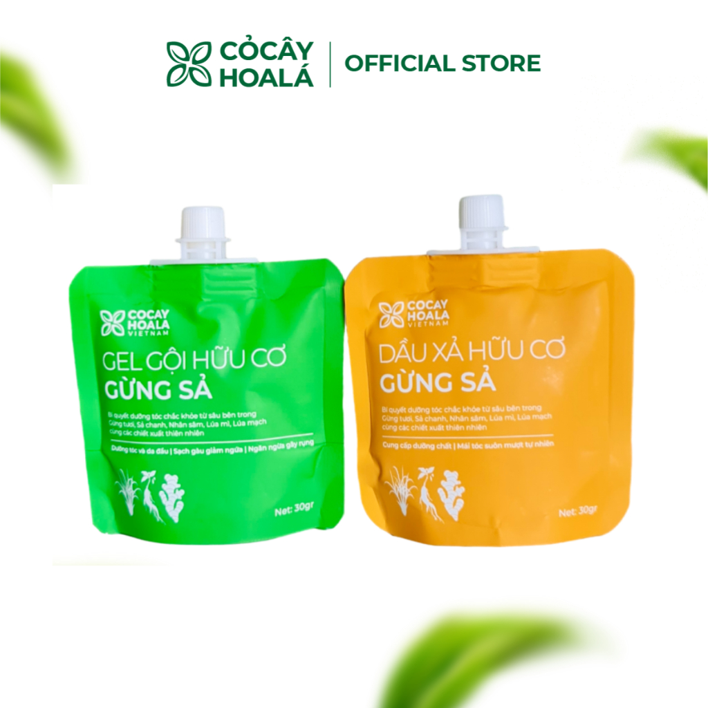 Ảnh Dầu Gội Xả Thảo Dược Gừng Sả 30g Ngăn Tóc Bết Dầu Cỏ Cây Hoa Lá 1