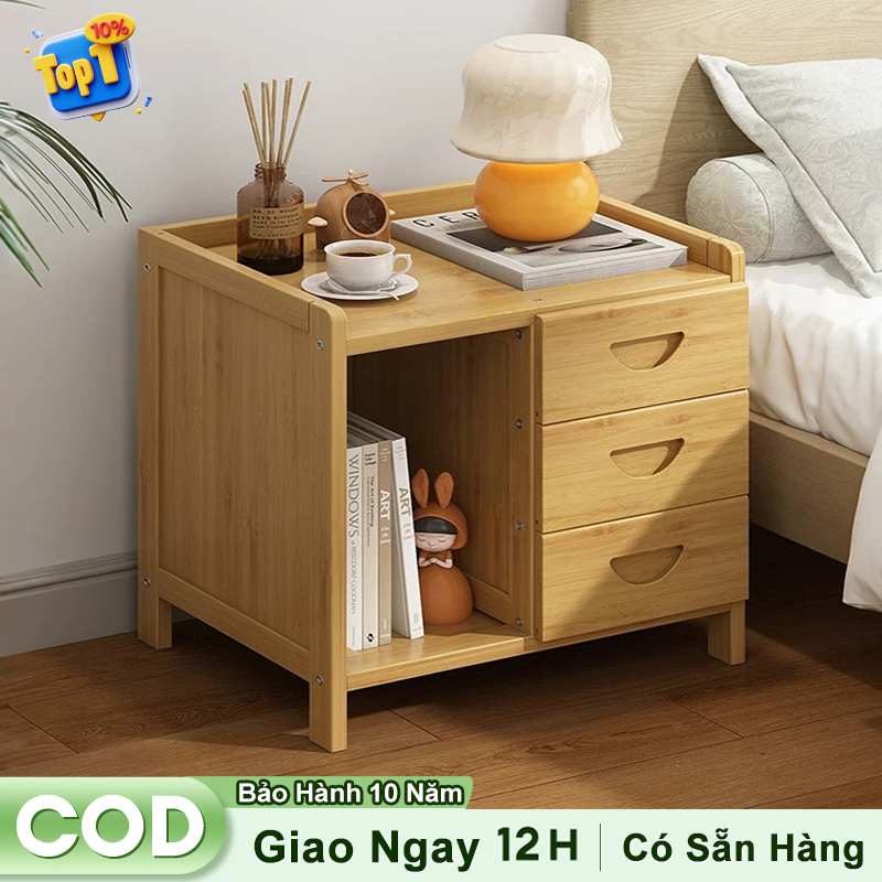 Woodland Tủ đầu giường tre Tủ tre đầu giường Tủ đầu giường nhỏ gọn chất ...
