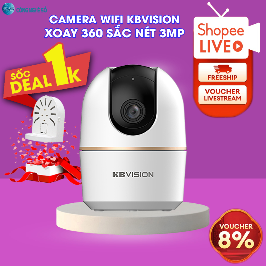 Camera Wifi A3W 2K 3MP | A5W 3K 5MP KBVISION - Xoay 360 Độ - Đàm Thoại ...