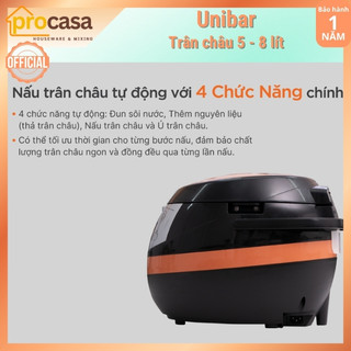 Nồi nấu trân châu tự động Unibar UBN-5L (5 lít) - UBN-8L (8 lít)