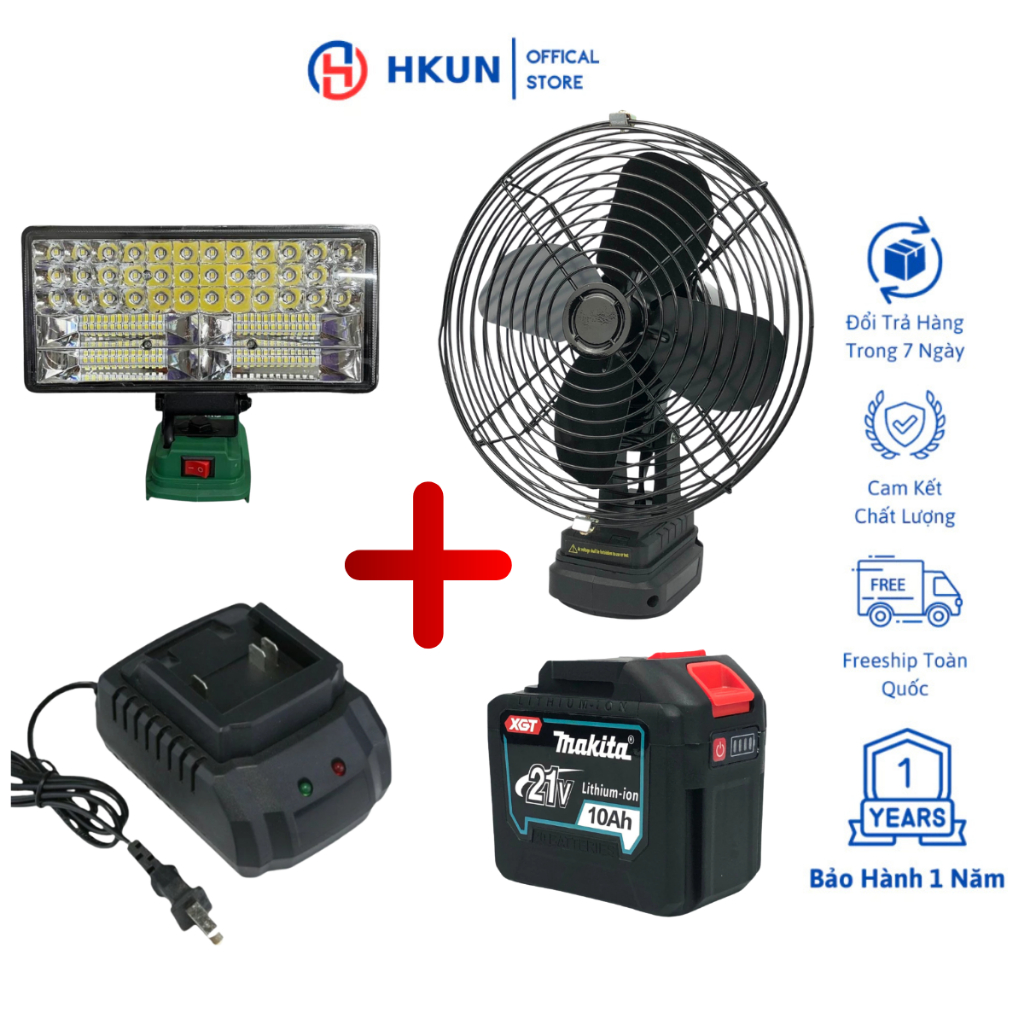Combo 4 món quạt đèn Workfix chân phổ thông Makita 4cm