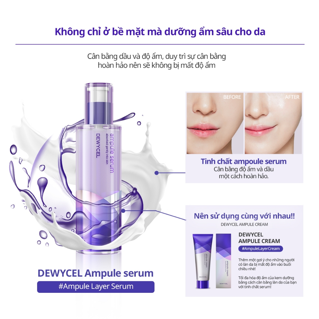 Tinh chất thế hệ mới Dưỡng Chuyên Sâu Cân Bằng Độ Ẩm Dewycel Ampule Serum 100ml.